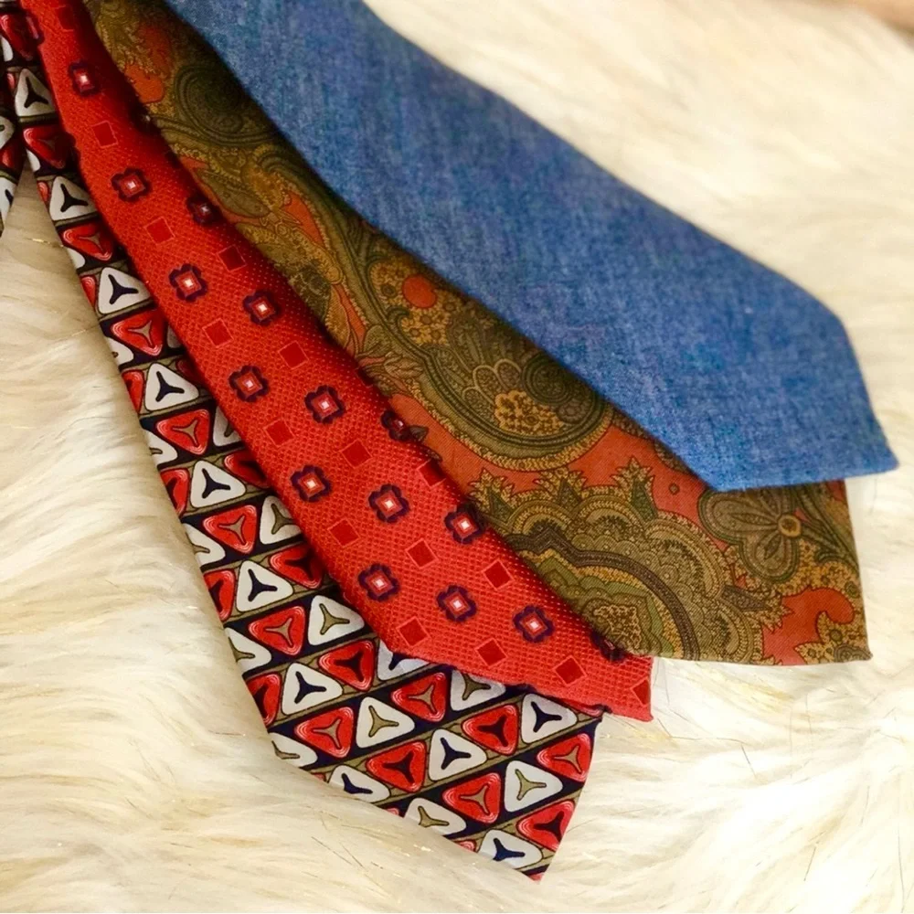 Bundle of 4 pcs Brittany Bay Ron Chereskin Menswear Mixed Neck Ties accessories